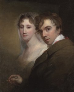 Zelfportret van de Kunstenaar die Zijn Vrouw Schildert door Thomas Sully