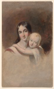 Studie voor "Portret van mevrouw James Robb en haar drie kinderen," Ogden Museum of Southern Art, New Orleans, LA door Thomas Sully