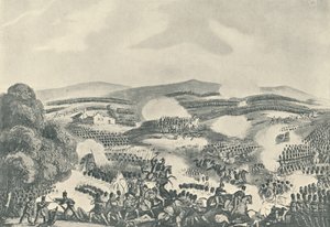 Slag bij Quatre Bras, 16 juni 1815, 1815 1909 door Thomas Sutherland