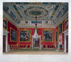 Interieur van de tekenkamer in Buckingham House, Westminster, Londen, 1817 door Thomas Sutherland