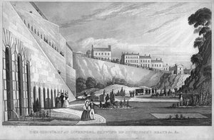 De begraafplaats in Liverpool, met het graf van Mr. Huskisson, 1831