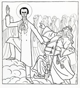 Karikatuur van Rudolf Steiner, illustratie uit 