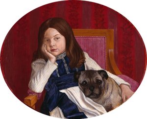 Johanna, de dochter van de kunstenaar met mopshond