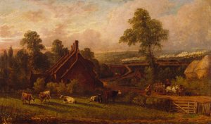 Spoorlijn bij Northfield, 1871 door Thomas Thomas