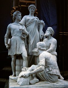 Handel, beeldengroep van het Albert Memorial, voltooid in 1876 door Thomas Thornycroft