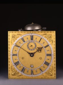 Detail van een Charles II Romeinse slagklok met maandgang