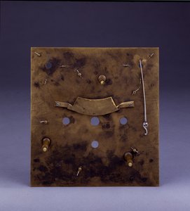 Detail van een miniatuur slag bracket klok, nr. 222, ca. 1695 door Thomas Tompion