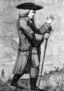 Dr. Johnson in zijn reiskleding, zoals beschreven in Boswells Tour, ca. 1773, 1786 door Thomas Trotter