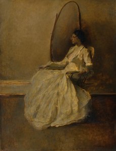 Dame in het wit nr. 1 door Thomas Wilmer Dewing