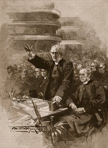 De Aartsbisschop van Canterbury bij de demonstratie in de Royal Albert Hall, 1893, illustratie uit 