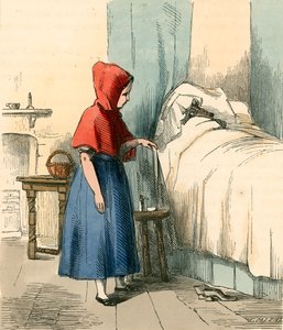 Aan het bed van haar grootmoeder door Thomas Webster