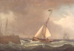 Een Oostindiëvaarder voor anker