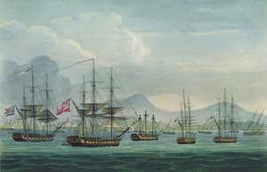 De verovering van de Maria Riggersbergen op 18 oktober 1806, gegraveerd door J. Bailey voor 