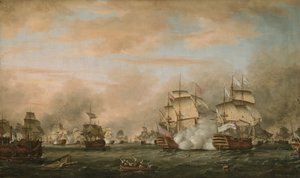 De Slag bij de Saintes, 9-12 april 1782 door Thomas Whitcombe