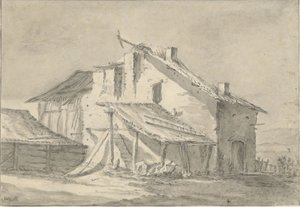 Vervallen boerenhoeve door Thomas Wijck (attributed to)