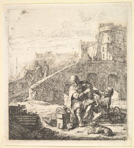 Lazarillo steelt druiven van de arme blinde bedelaar