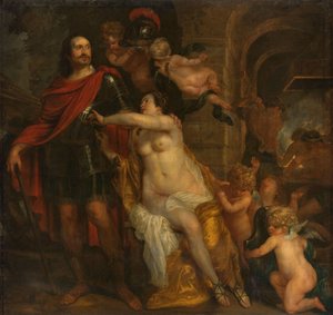 Venus bewapent een krijger, mogelijk Johan Maurits bij de smidse van Vulcanus