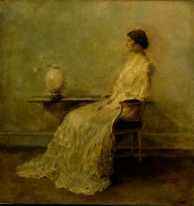 Dame in het wit (nr. 2) door Thomas Wilmer Dewing