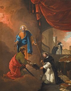 Het visioen van Sint Dominicus, met Sint Dominicus die twee missionaire broeders zegent