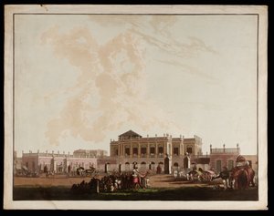 Old Government House vanuit de Uitzichten van Calcutta door Thomas und William Daniell