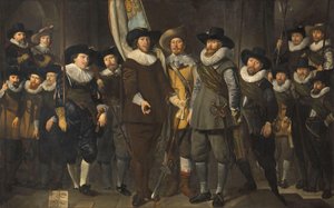 Officieren en andere schutters van het IIIe district van Amsterdam, onder bevel van kapitein Allaert Cloeck en luitenant Lucas Jacobsz Rotgans door Thomas de Keyser