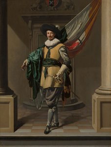 Portret van Loef Vredericx als een Vaandrig door Thomas de Keyser