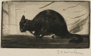 Kat buigt zijn rug door Théophile Alexandre Pierre Steinlen