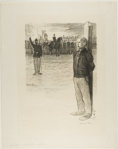 Civiele rehabilitatie en militaire executie door Théophile Alexandre Pierre Steinlen
