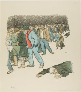 Ellende onder de sneeuw door Théophile Alexandre Pierre Steinlen