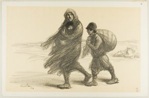 Servische exodus, plaat eenentwintig uit Actualités door Théophile Alexandre Pierre Steinlen