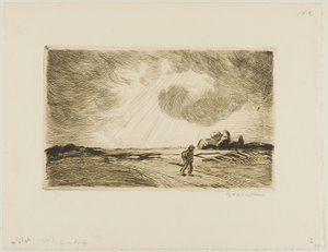 Stormachtig weer door Théophile Alexandre Pierre Steinlen