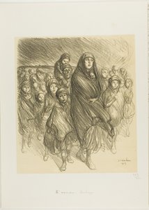De Belgische Exodus door Théophile Alexandre Pierre Steinlen