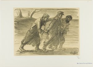 Drie kameraden door Théophile Alexandre Pierre Steinlen
