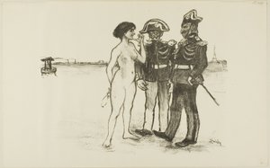 Waarheid en de twee soldaten door Théophile Alexandre Pierre Steinlen