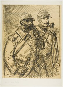 Twee soldaten door Théophile Alexandre Pierre Steinlen