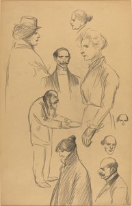 Figurenstudies [verso], eind 19e-begin 20e eeuw door Théophile Alexandre Steinlen