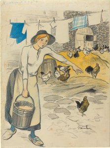 Boerenmeisje door Théophile Alexandre Steinlen