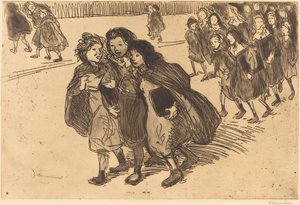 Meisjes die van school komen