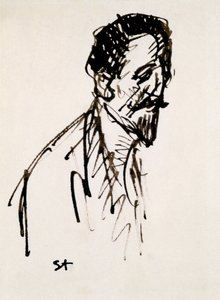 Portret van Jehan Rictus, 20e eeuw door Théophile Alexandre Steinlen