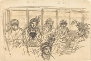 Rijders in de metro, c. 1890 door Théophile Alexandre Steinlen