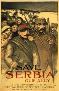 Red Servië onze Bondgenoot, Stuur bijdragen naar het Servische Hulpcomité van Amerika, uitgegeven in Frankrijk, 1916