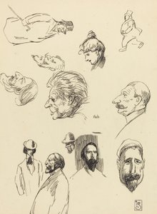 Studies van figuren en hoofden, laat 19e - begin 20e eeuw door Théophile Alexandre Steinlen