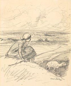 De Herderin, vierde kwart 19e eeuw of eerste kwart 20e eeuw door Théophile Alexandre Steinlen