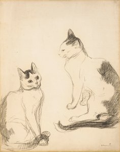 De twee katten door Théophile Alexandre Steinlen