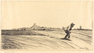 Zwerver met bundel door Théophile Alexandre Steinlen