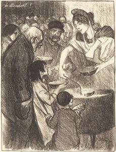 Wachten En attendant, 1895 door Théophile Alexandre Steinlen