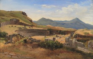 De Ruïnes van het Antieke Theater in Tusculum, Italië door Thorald Brendstrup