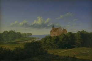 Een landschap met een landhuis. Compositie
