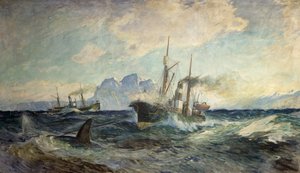 Duncan Grey en Nancy Grey in gevecht met walvis