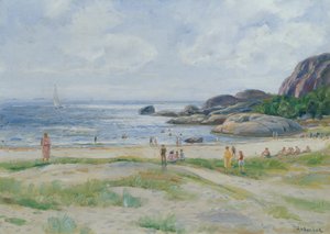 Mensen baden door Thorolf Holmboe